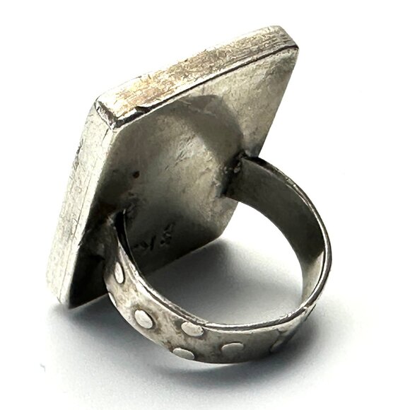 XL Sterling Silver Onyx Statement Art Ring — Unisex — Size 8.25US — GUC - Picture 4 of 11